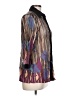 Rainbow Color Block Purple 3/4 Sleeve Button-Down Shirt Size L - photo 4