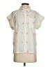 Dylan 100% Cotton Stars Ivory Short Sleeve Blouse Size XS - photo 1