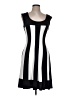 Connected Apparel Stripes Black Casual Dress Size 12 - photo 1