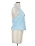 Commense Blue Sleeveless Button-Down Shirt Size S - photo 4