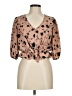 Sienna Sky 100% Polyester Brown 3/4 Sleeve Blouse Size M - photo 1