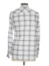 Eden & Olivia Plaid Silver Long Sleeve Button-Down Shirt Size M - photo 2