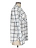 Eden & Olivia Plaid Silver Long Sleeve Button-Down Shirt Size M - photo 4