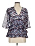 Ganni 100% Polyester Blue 3/4 Sleeve Blouse Size EU 40 / US 10 - photo 1
