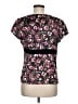 Ann Taylor Floral Black Short Sleeve Blouse Size 8 - photo 2