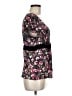 Ann Taylor Floral Black Short Sleeve Blouse Size 8 - photo 4