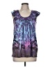 One World 100% Polyester Purple Sleeveless Blouse Size M - photo 1