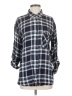 Timing Plaid Blue Long Sleeve Button-Down Shirt Size S - photo 1