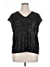 CeCe Black Short Sleeve Top Size XL - photo 1