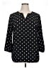 Talbots 100% Polyester Polka Dots Black 3/4 Sleeve Blouse Size XL - photo 1
