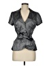 Jackie Jon Gray Short Sleeve Blouse Size 8 - photo 1