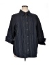White Stag Stripes Blue 3/4 Sleeve Button-Down Shirt Size 16 - photo 1