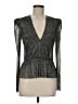 Sabina Musayev 100% Polyester Silver Long Sleeve Top Size M - photo 1