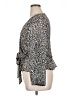 Roommates 100% Polyester Animal Print Gray Silver Long Sleeve Blouse Size XL - photo 5