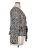 Roommates 100% Polyester Animal Print Gray Silver Long Sleeve Blouse Size XL - photo 4