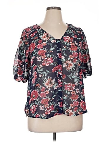 Skies Are Blue Short Sleeve Blouse (view 1)
