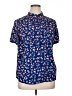 Croft & Barrow 100% Rayon Floral Blue Short Sleeve Blouse Size 0X - photo 1