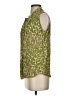 Eccoci 100% Silk Green Sleeveless Silk Top Size 4 - photo 5