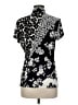 DKNY Floral Black Short Sleeve Blouse Size M - photo 2