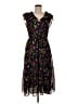 Lands' End 100% Polyester Floral Black Cocktail Dress Size M (petite) - photo 1