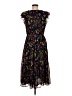 Lands' End 100% Polyester Floral Black Cocktail Dress Size M (petite) - photo 2
