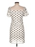 Caution to the Wind Polka Dots Ivory Casual Dress Size L - photo 2