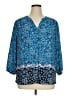 NYDJ 100% Polyester Blue 3/4 Sleeve Blouse Size XL - photo 1