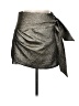 Mango 100% Polyester Metallic Metallic Silver Faux Leather Skirt Size M - photo 1