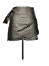 Mango 100% Polyester Metallic Metallic Silver Faux Leather Skirt Size M - photo 2