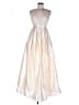 Soieblu 100% Polyester Metallic Ivory Cocktail Dress Size 8 - photo 1