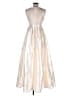 Soieblu 100% Polyester Metallic Ivory Cocktail Dress Size 8 - photo 2