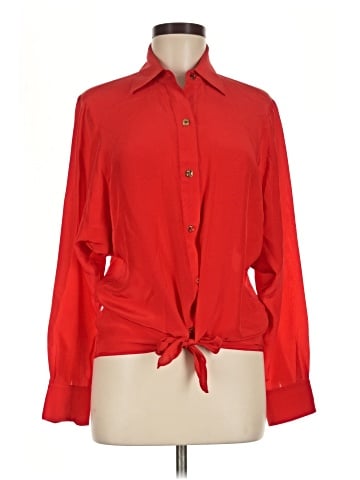 Trina Turk Long Sleeve Silk Top (view 1)