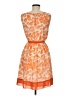 Elle 100% Polyester Print Orange Cocktail Dress Size M - photo 2