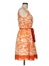 Elle 100% Polyester Print Orange Cocktail Dress Size M - photo 4