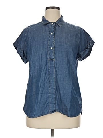 J.Crew Factory Store Short Sleeve Button-Down Shirt (view 1)