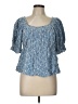 Old Navy Blue Short Sleeve Blouse Size L - photo 1