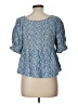 Old Navy Blue Short Sleeve Blouse Size L - photo 2