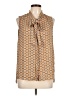 Pleione Orange Sleeveless Button-Down Shirt Size L - photo 1