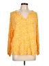 Old Navy 100% Viscose Yellow Long Sleeve Blouse Size L - photo 1