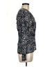 BCBGMAXAZRIA Silver Long Sleeve Top Size M - photo 4