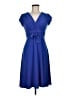 Evan Picone Solid Blue Cocktail Dress Size 6 Petite - photo 1