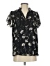 Monday Fun 100% Polyester Floral Black Short Sleeve Blouse Size S - photo 1