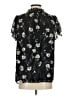 Monday Fun 100% Polyester Floral Black Short Sleeve Blouse Size S - photo 2