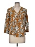 Fun2Fun 100% Rayon Orange 3/4 Sleeve Blouse Size M - photo 1