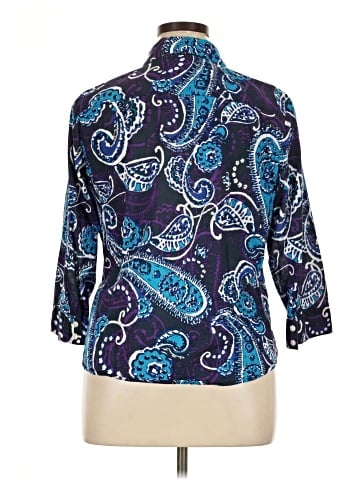Jones New York Signature 3/4 Sleeve Button-Down Shirt (view 2)