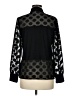 Luxology Polka Dots Black Long Sleeve Blouse Size M - photo 2