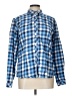WHITE SIERRA Checkered-gingham Blue Long Sleeve Button-Down Shirt Size L - photo 1