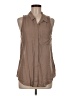 Old Navy 100% Rayon Brown Sleeveless Button-Down Shirt Size M - photo 1