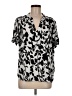 Well Worn 100% Viscose Silver Short Sleeve Blouse Size M - photo 1
