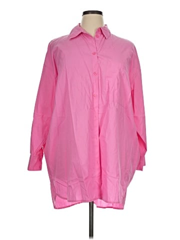 Monki Long Sleeve Button-Down Shirt (view 1)